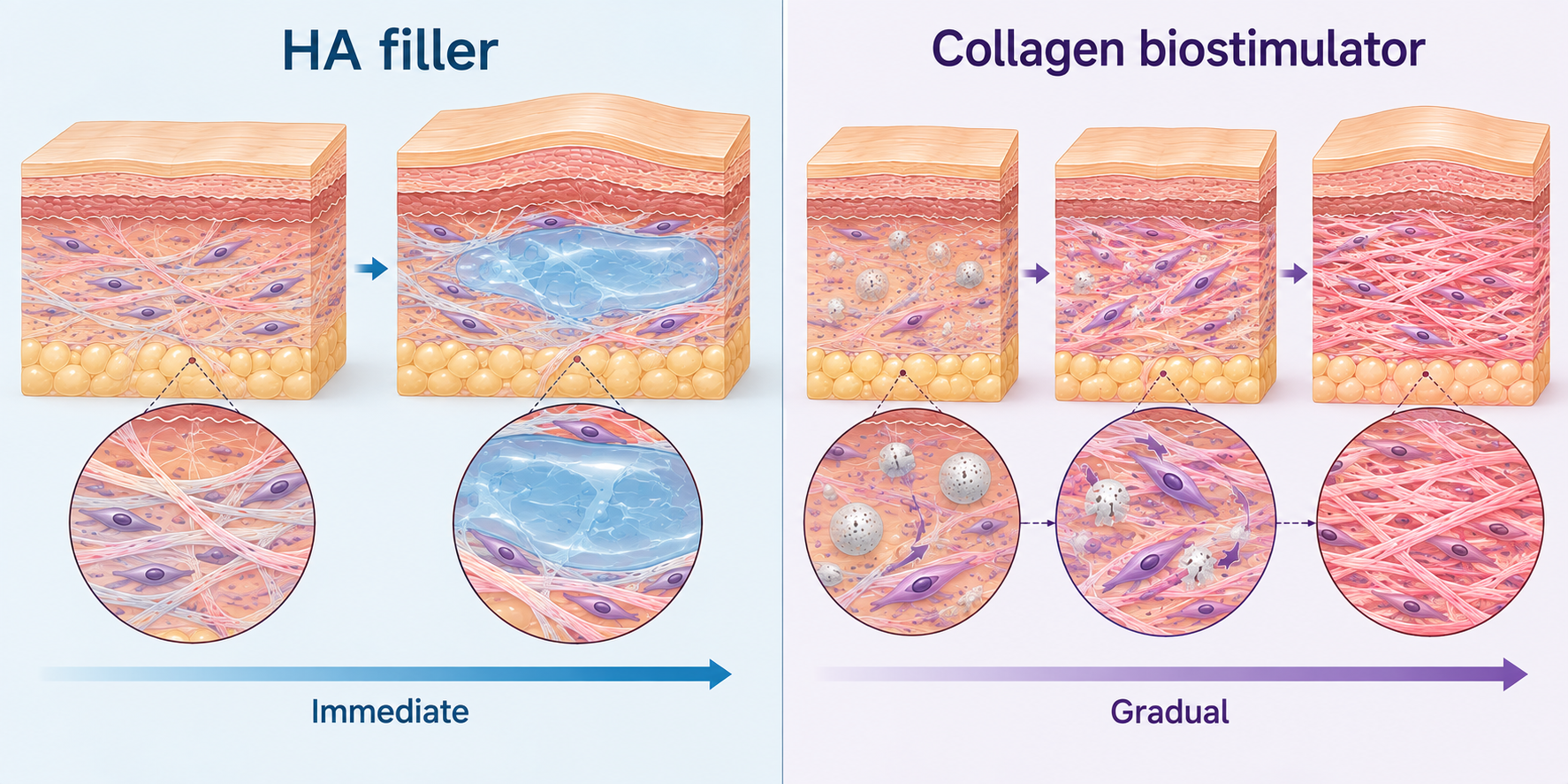 The action of HA fillers and biostimulators after weight loss: volume restoration and tissue remodeling